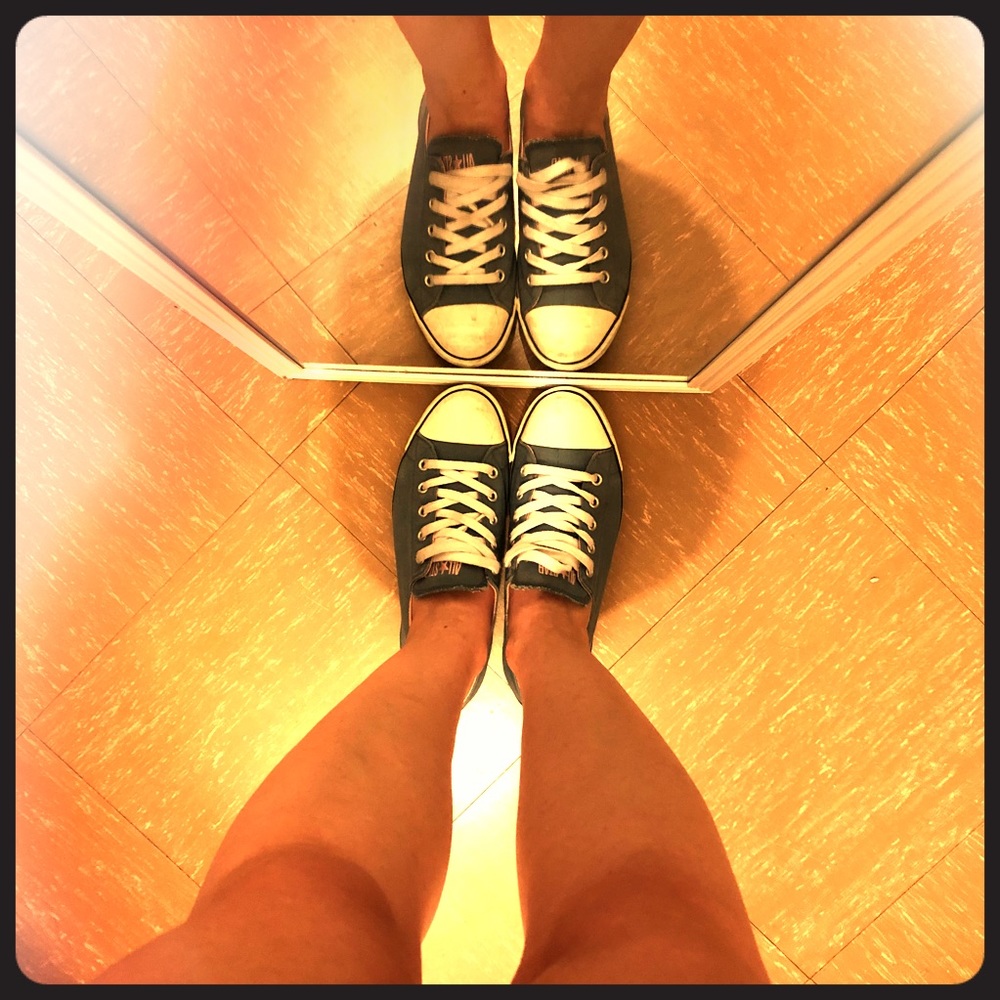 Blue Converse shoes